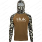 HUK UPF 50+ Long Sleeve Hooded Face Cover Fishing Shirts