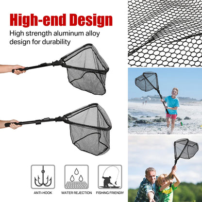 Telescopic Landing Net Folding Fishing Pole Extending