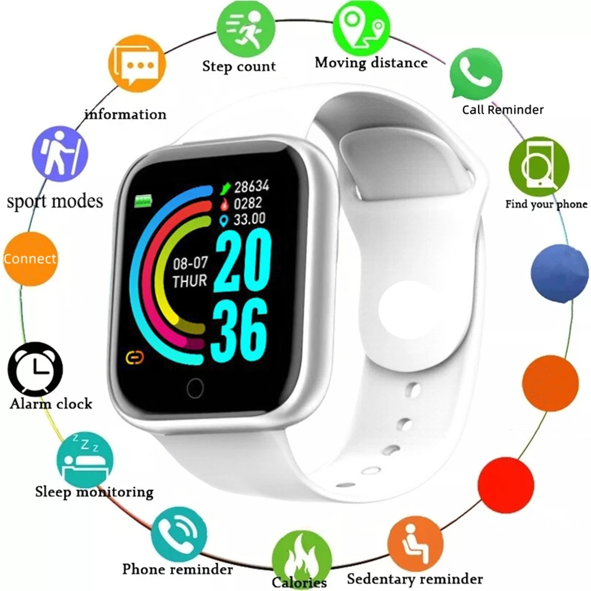 Smart Watch 116Plus D13 Y68 Sport Wristband Running Fitness Monitor