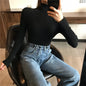 Autumn Winter Thick Sweater Women Knitted Ribbed
