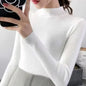 Autumn Winter Mock Neck Women Sweater Vintage