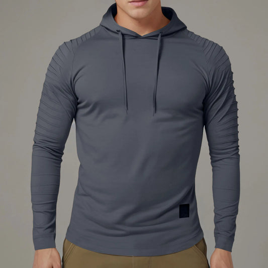 Men's Autumn Winter Casual Hoodies Long Sleeved Minimalist Hoodies Leisure Temperament Sports Solid Color Pockets Pullover