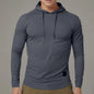 Men's Autumn Winter Casual Hoodies Long Sleeved Minimalist Hoodies Leisure Temperament Sports Solid Color Pockets Pullover