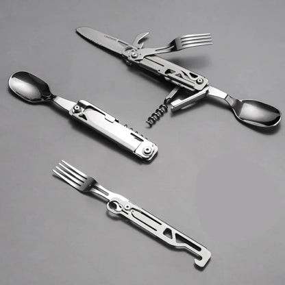 Outdoor Tableware Multi-function Portable Knife Fork Spoon