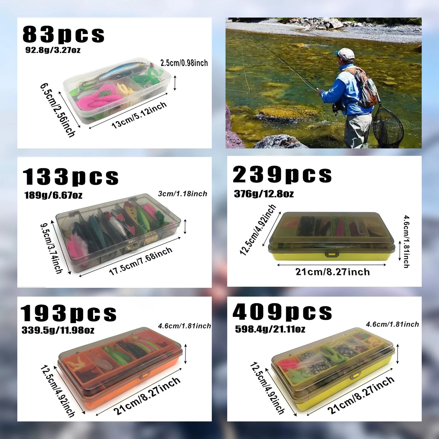 Fishing Lure Kit For Trout/Pike/Bass