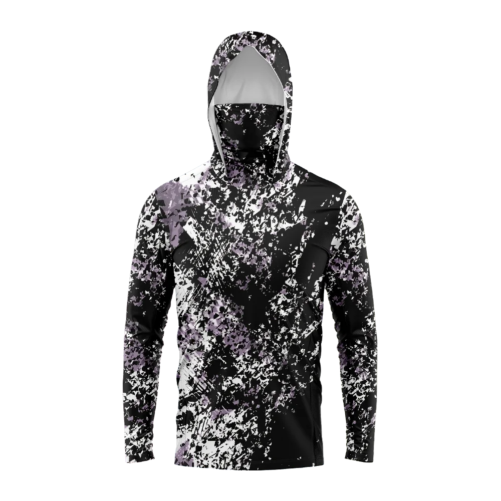 Men Hood Fishing Shirt long sleeve fishing t shirt uv protection