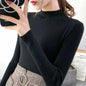 Autumn Winter Mock Neck Women Sweater Vintage