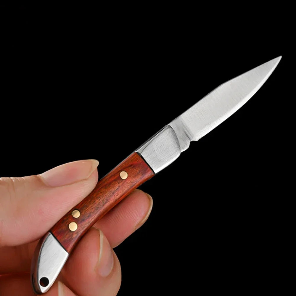 Mini Folding Knife Portable Keychain Pocket Knife Stainless Steel