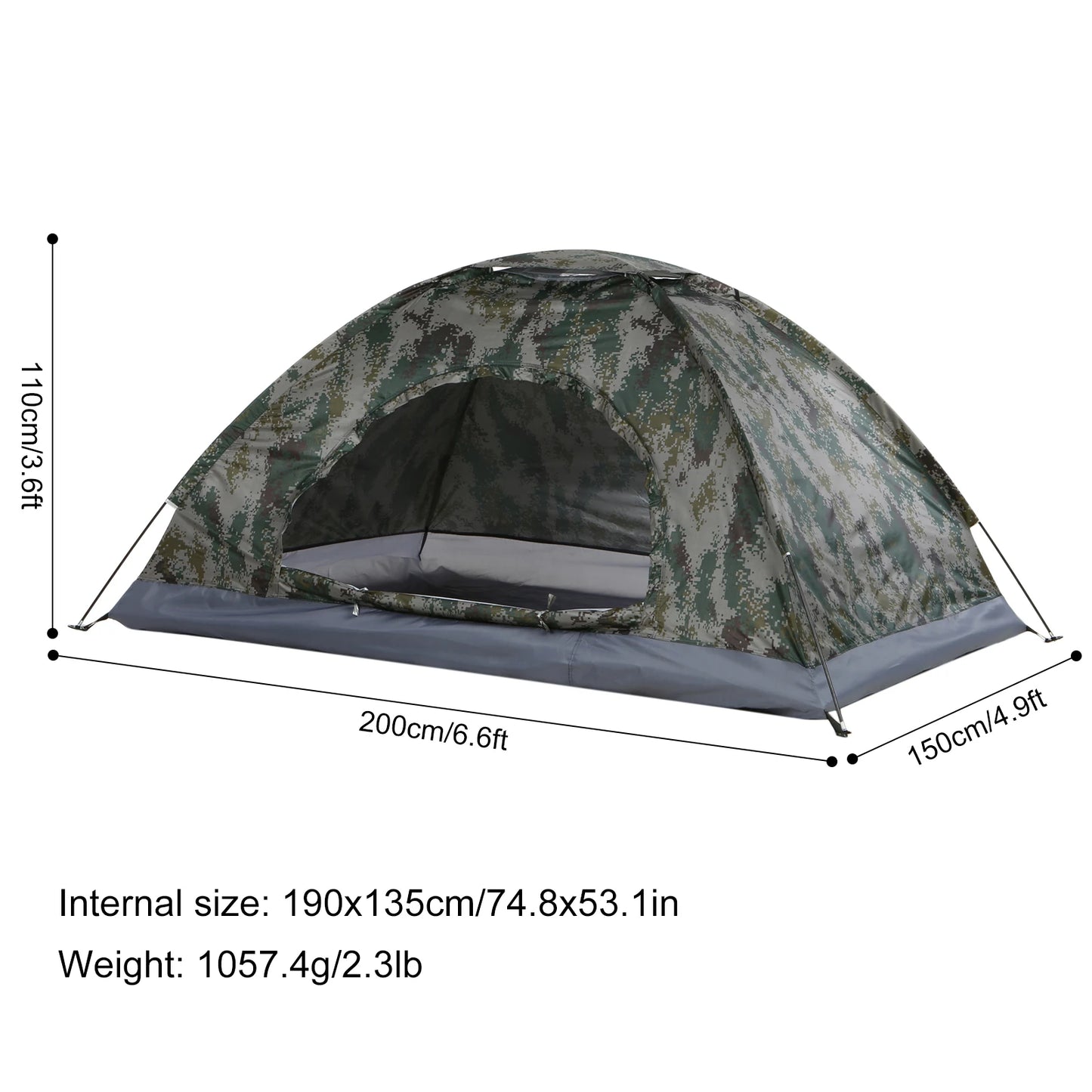 Ultralight Camping Tent Single Layer Portable Hiking Tent