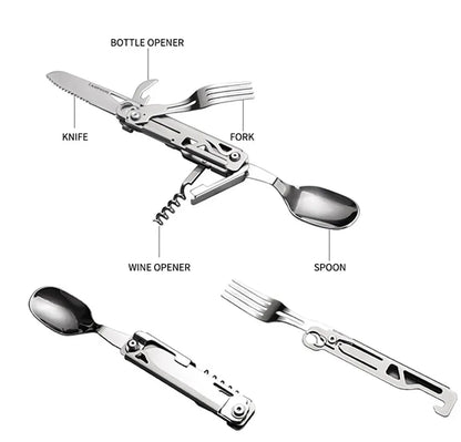 Outdoor Tableware Multi-function Portable Knife Fork Spoon