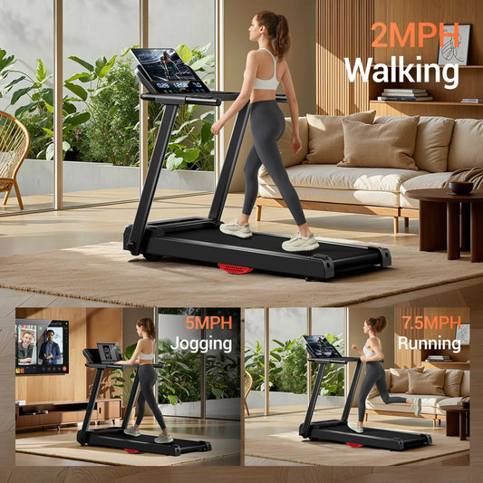 3.0HP Foldable Dual Shock Absorption Home Treadmill