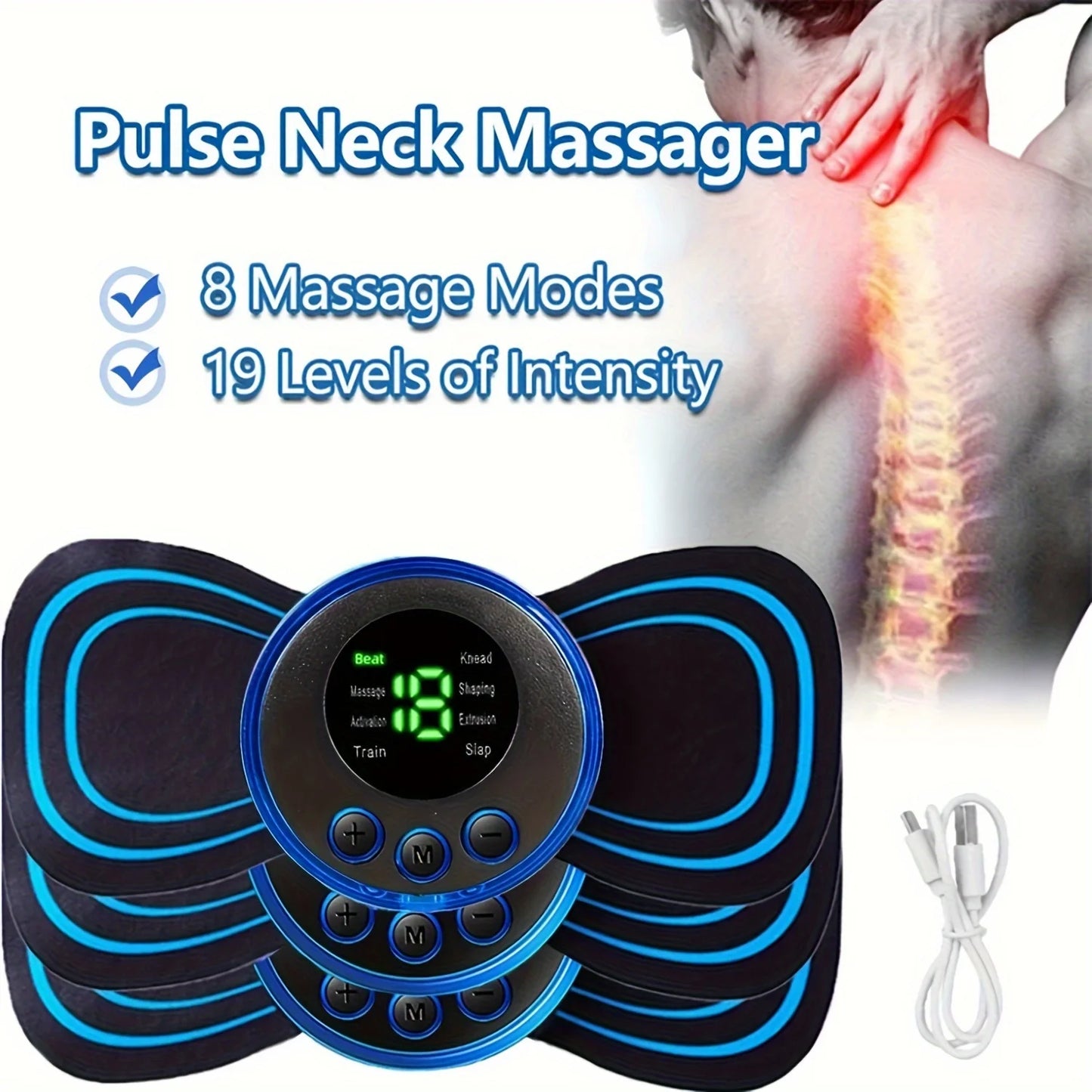 Muscle Electric Massager 2/3/4 Pcs EMS Neck Massage