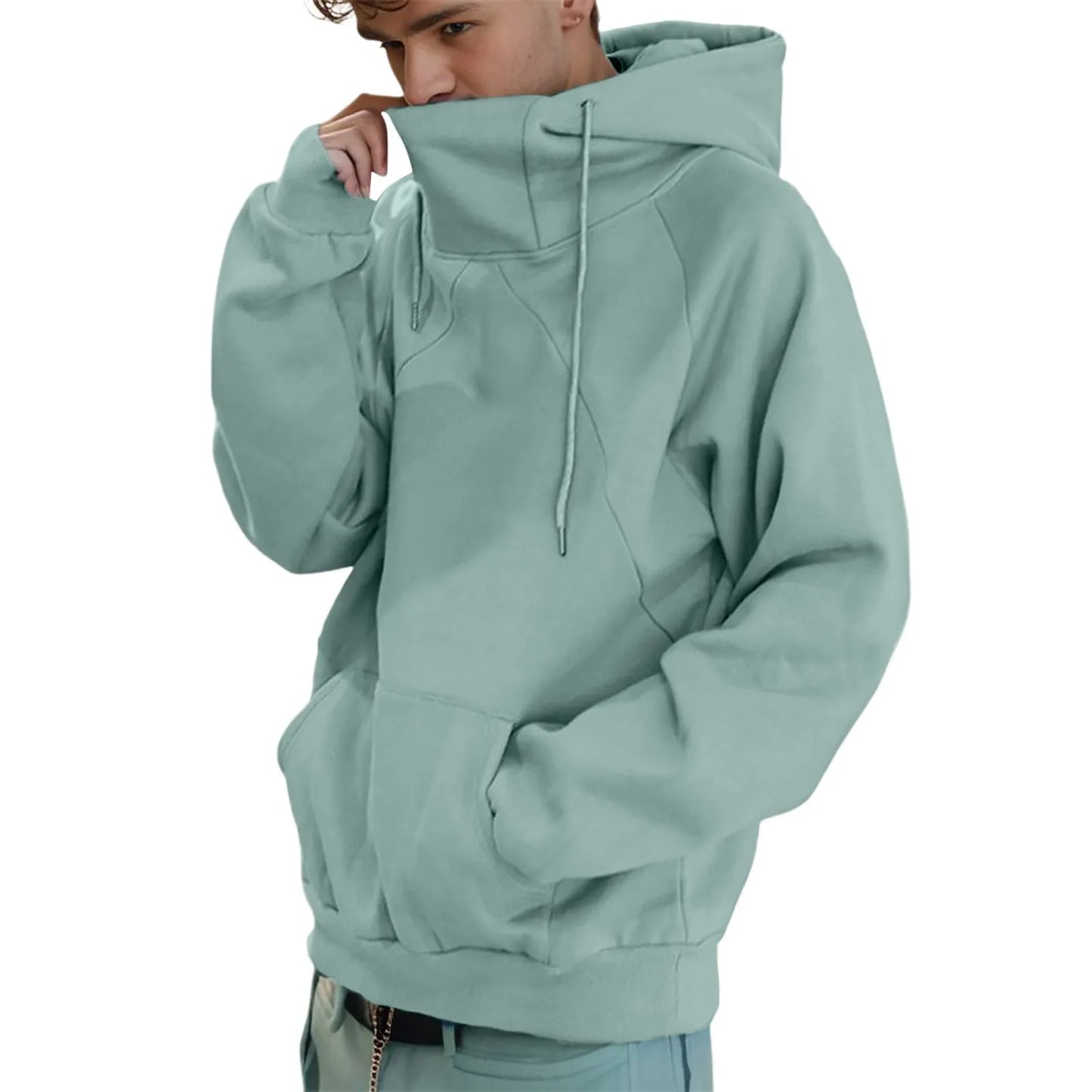 Loose Turtleneck Hoodie Mens' Casual Hooded Sweatshirt