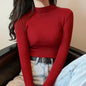 Autumn Winter Mock Neck Women Sweater Vintage