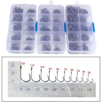 Fishing Hooks Set High Carbon Steel Barbed FishHooks