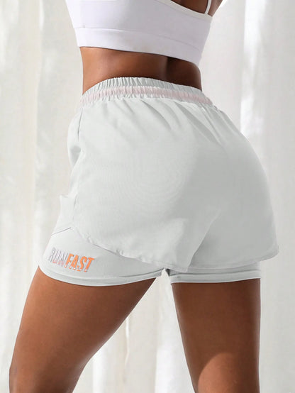 Women's High Rise Yoga Shorts With Elastic Proximity Control Running Shorts