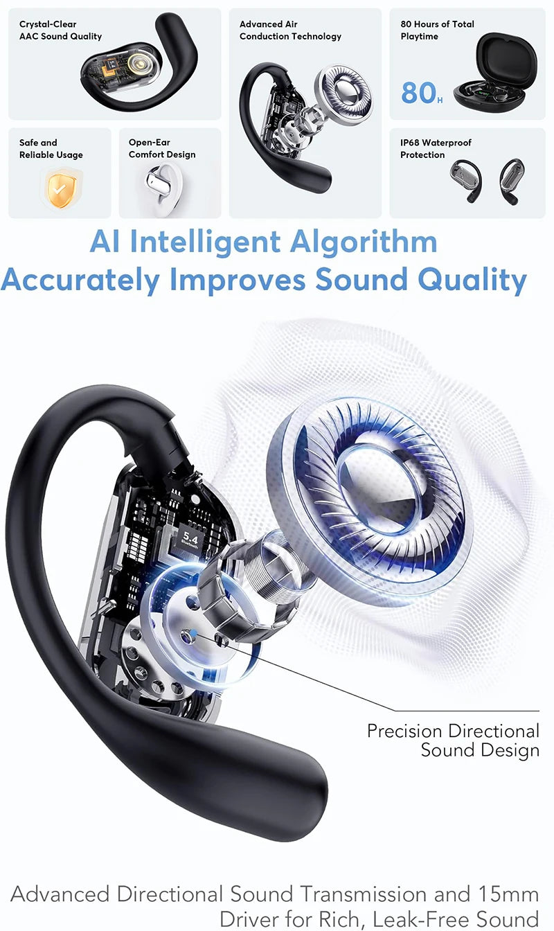 Real Time Translator Headphones AI Language Translation Earbuds 144 Languages