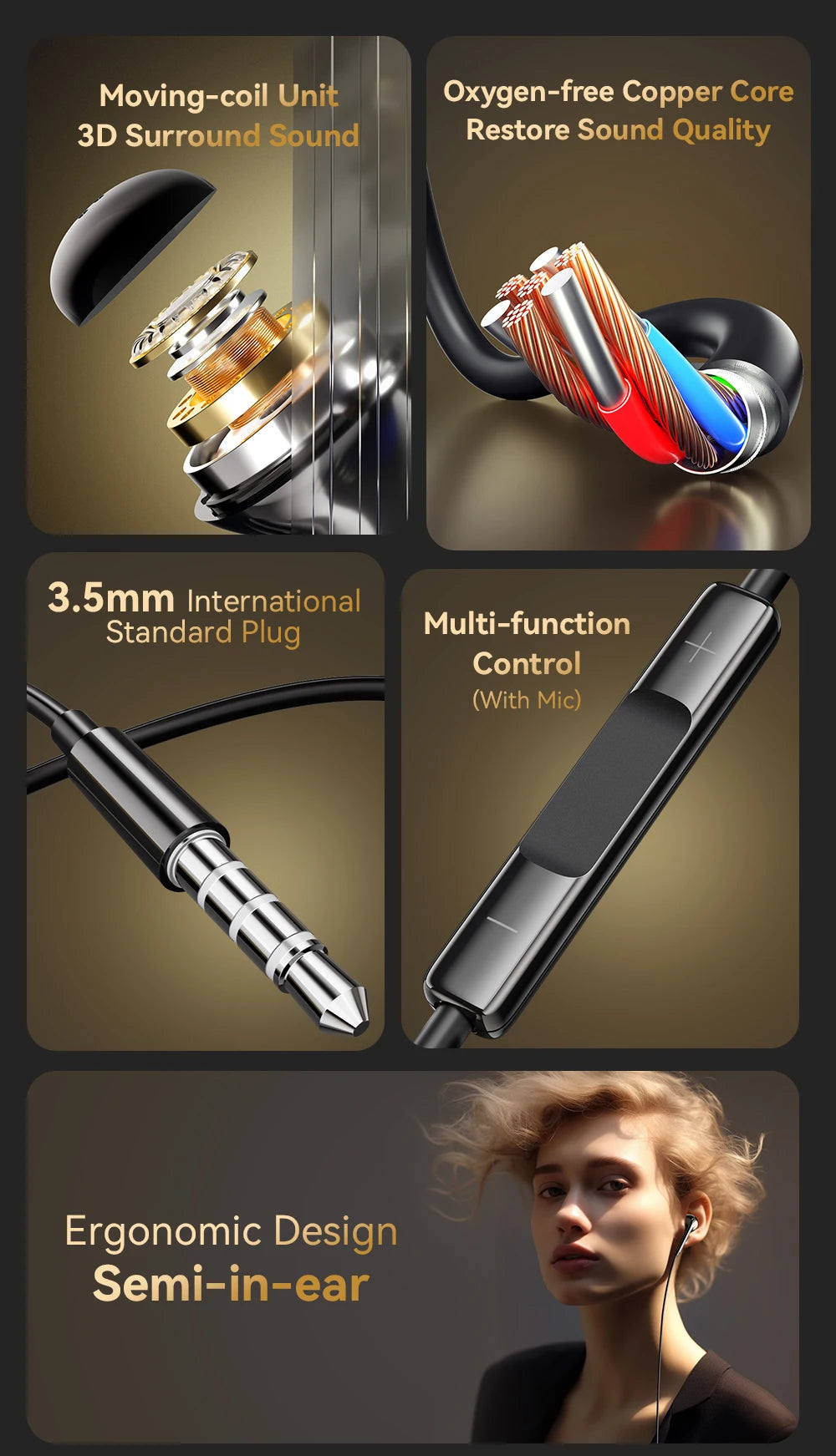 Wired Headphones In Ear Headset Wired Earphones