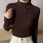 Autumn Winter Mock Neck Women Sweater Vintage