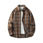 Men Shirt Plaid Flannel Long Sleeve Oversized Loose Cotton