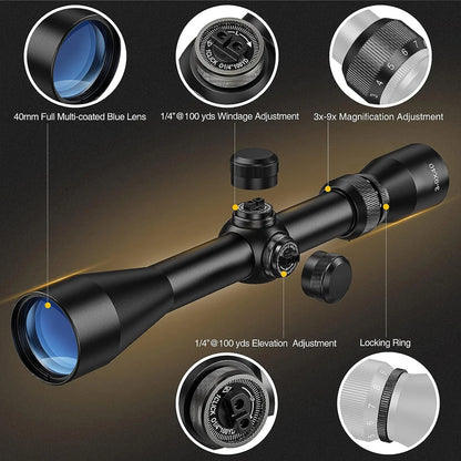 3-9X40 Hunting Deer Air Rifle Scope Wire Rangefinder
