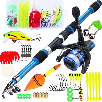 Spinning Fishing Rod and Reel Combo Telescopic Rod