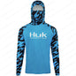 HUK UPF 50+ Long Sleeve Hooded Face Cover Fishing Shirts