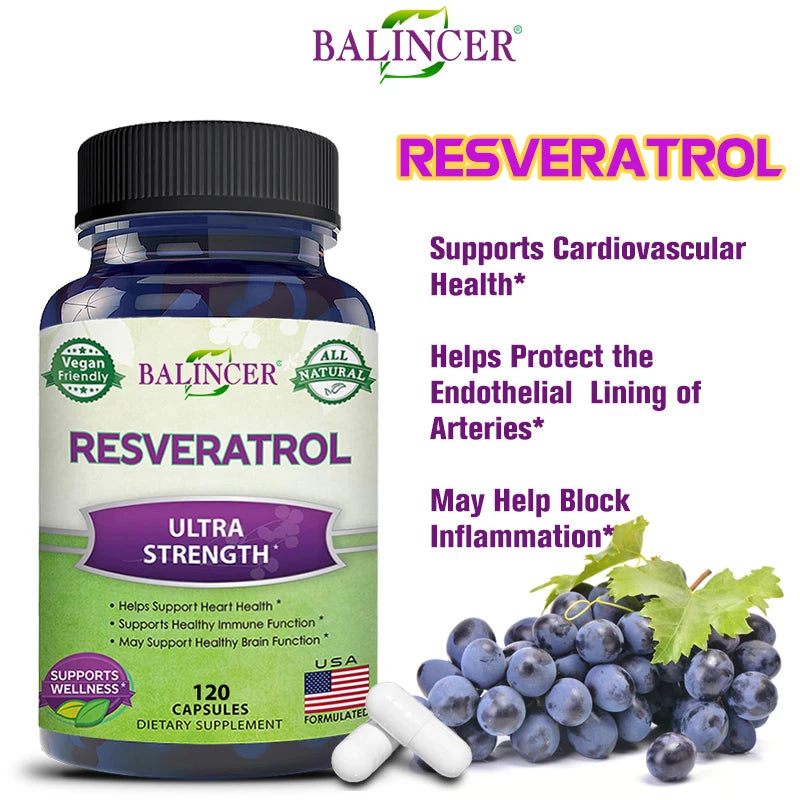 Balincer Resveratrol Capsules Support Cardiovascular Health