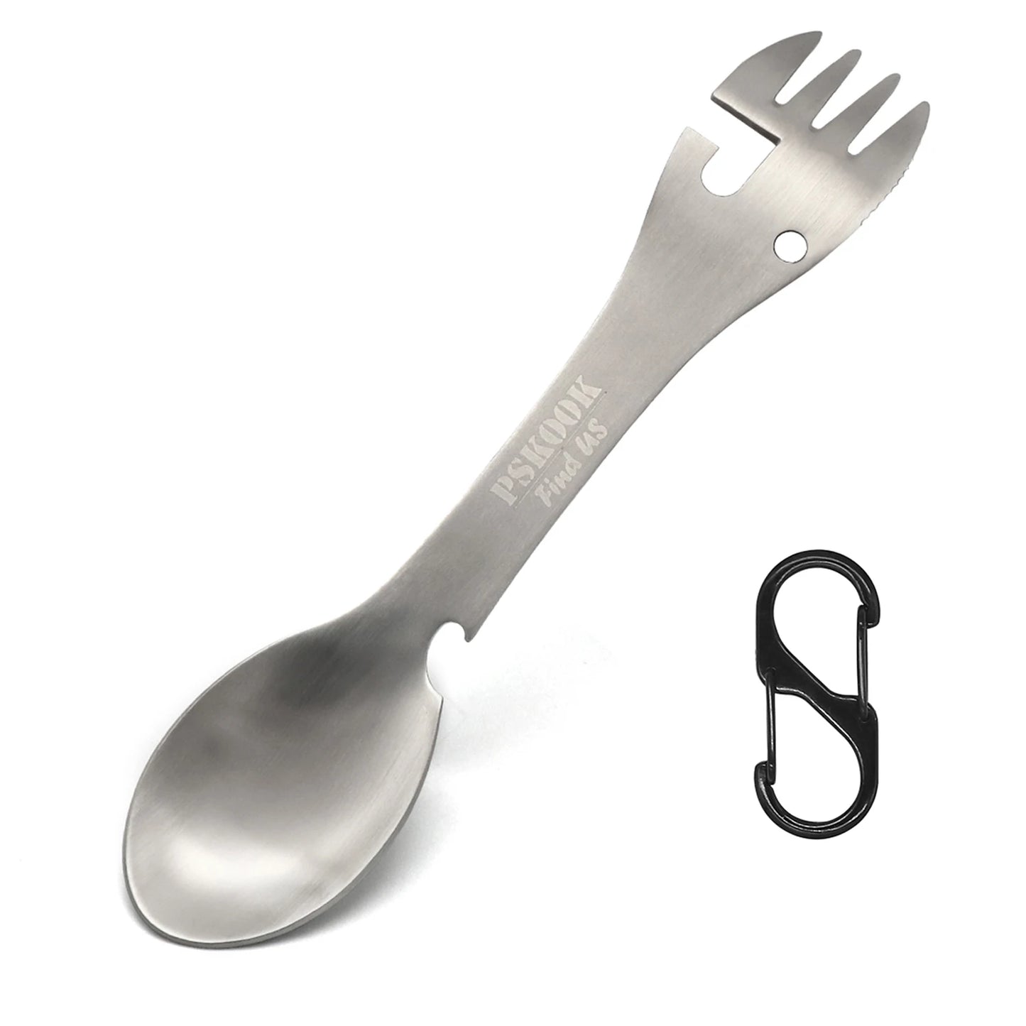 5-in-1 Utility Tactical Spork, Stainless Steel Spoon & Bottle Opener