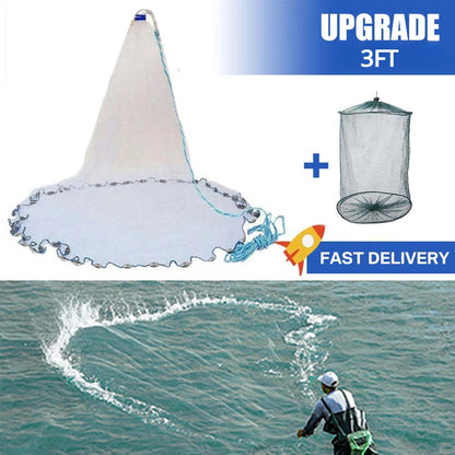 American Saltwater Fishing Cast Net for Bait Trap