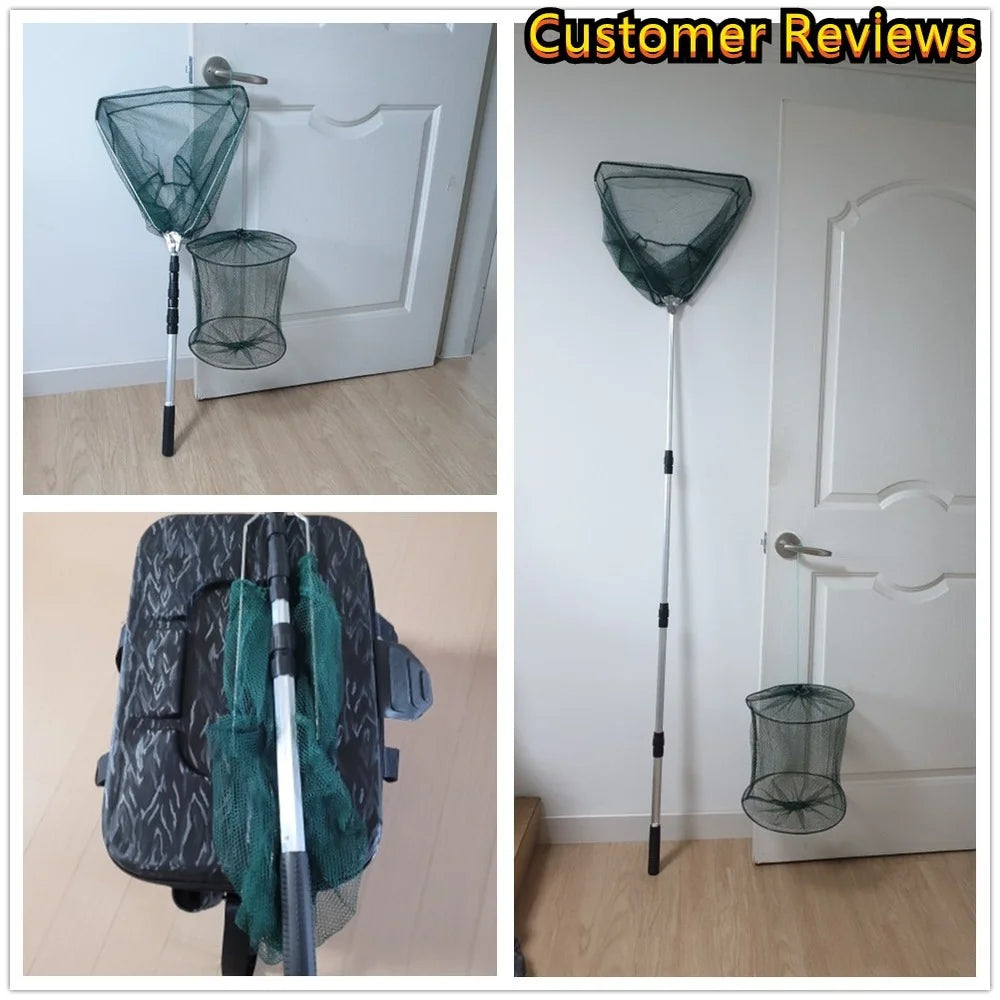 Telescopic Landing Net Folding Fishing Pole Extending