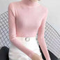 Autumn Winter Mock Neck Women Sweater Vintage