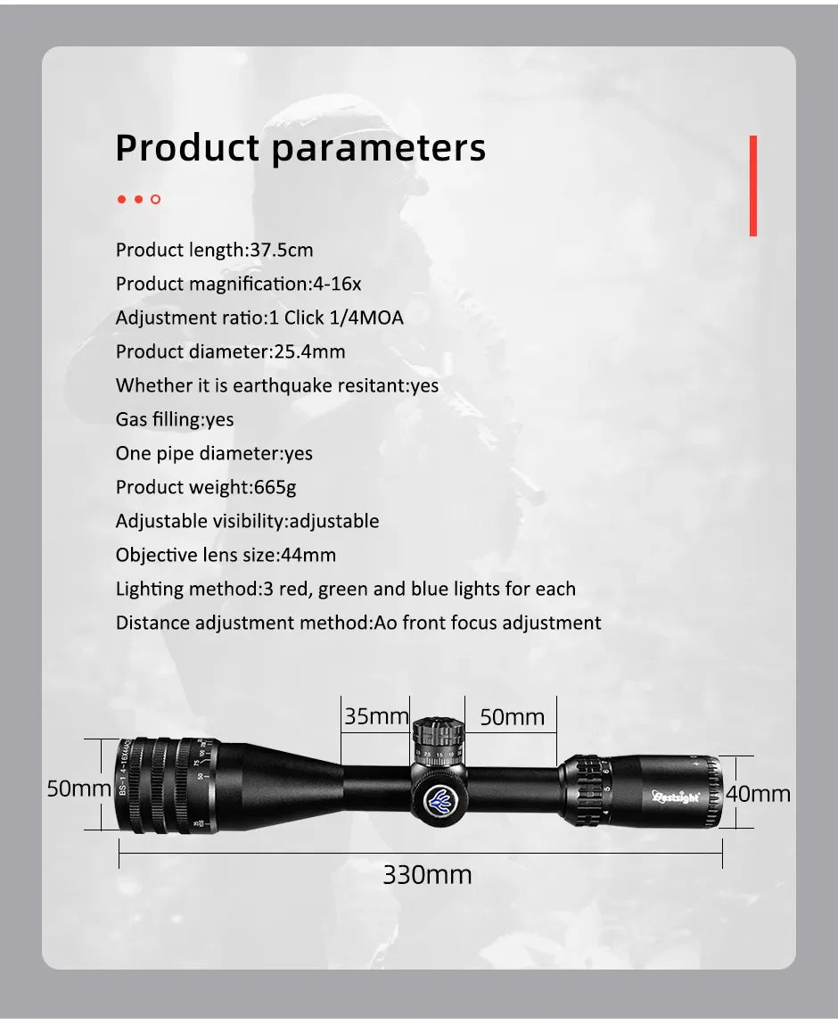 Tactical 4-16x44 AOE Riflescope Hunting Scopes Tactical