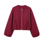Ladies Fashion Autumn Jacket Women Round Neck