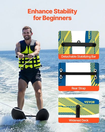 VEVOR Water Skis, Kids Water Ski Trainers with X-7 Adjustable Bindings