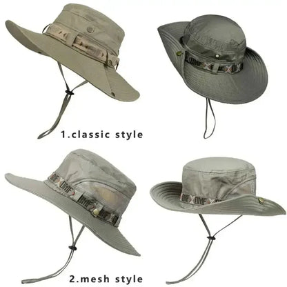 Summer Men Bucket Hat Outdoor UV Protection