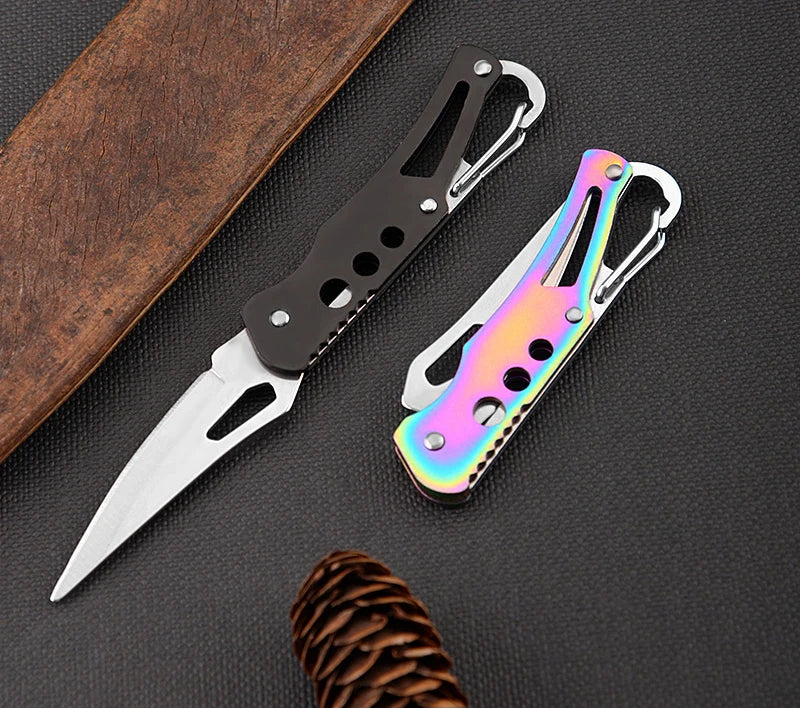 Mini Pocket Folding Knife Outdoor Keychain Portable Paring