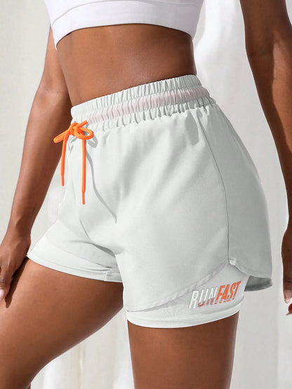 Women's High Rise Yoga Shorts With Elastic Proximity Control Running Shorts