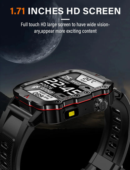 Men Sports Smart Watch 1.71 Screen Blood Oxygen Bluetooth