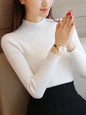 2025 Autumn Women Mock Neck Ruffles Sweater