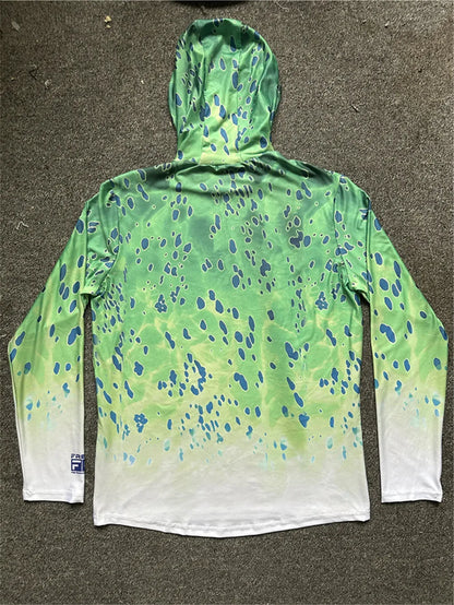 Fishing Shirts Men Sun Protection Hoodie Mask All-in-one