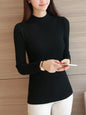 2025 Autumn Women Mock Neck Ruffles Sweater