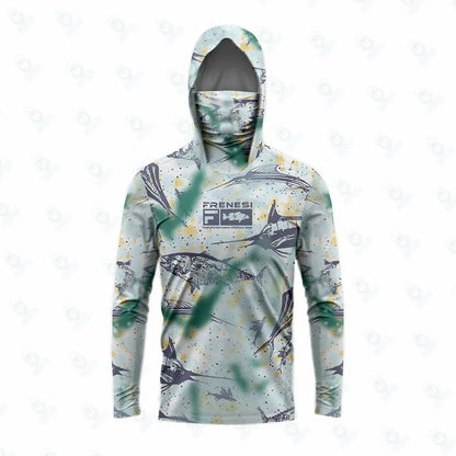 Fishing Shirts Men Sun Protection Hoodie Mask All-in-one