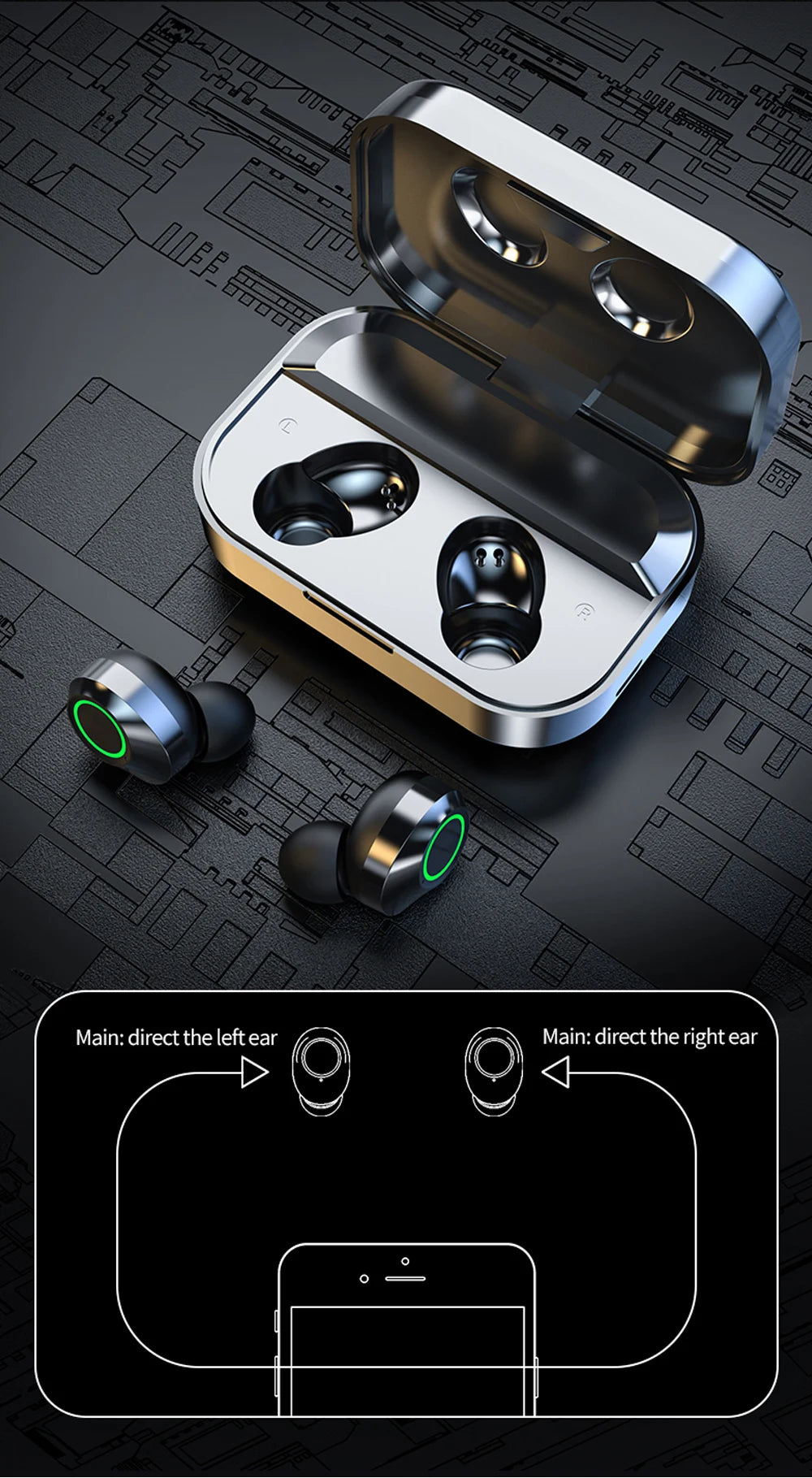 NES TWS Wireless Bluetooth Earphones Sport Stereo