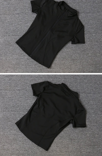 Women sport wear Slim Fit Polyester Quick-drying Full Zip Outdoor Fitness Running