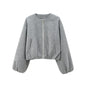 Ladies Fashion Autumn Jacket Women Round Neck