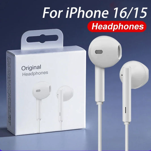Original Headphones For Apple iPhone 16 15 Pro Max