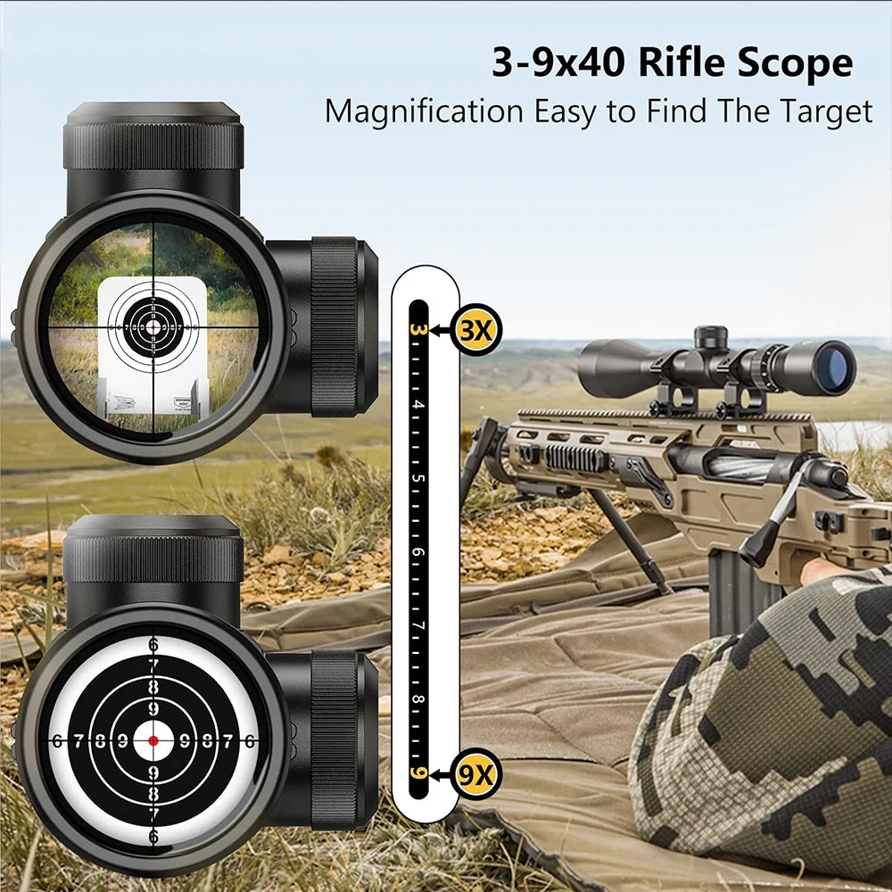 3-9X40 Hunting Deer Air Rifle Scope Wire Rangefinder