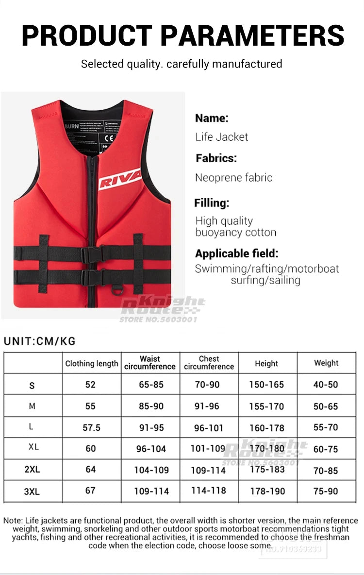 Life Vest Adults Surf Vest Kayak Wakeboard Motorboats