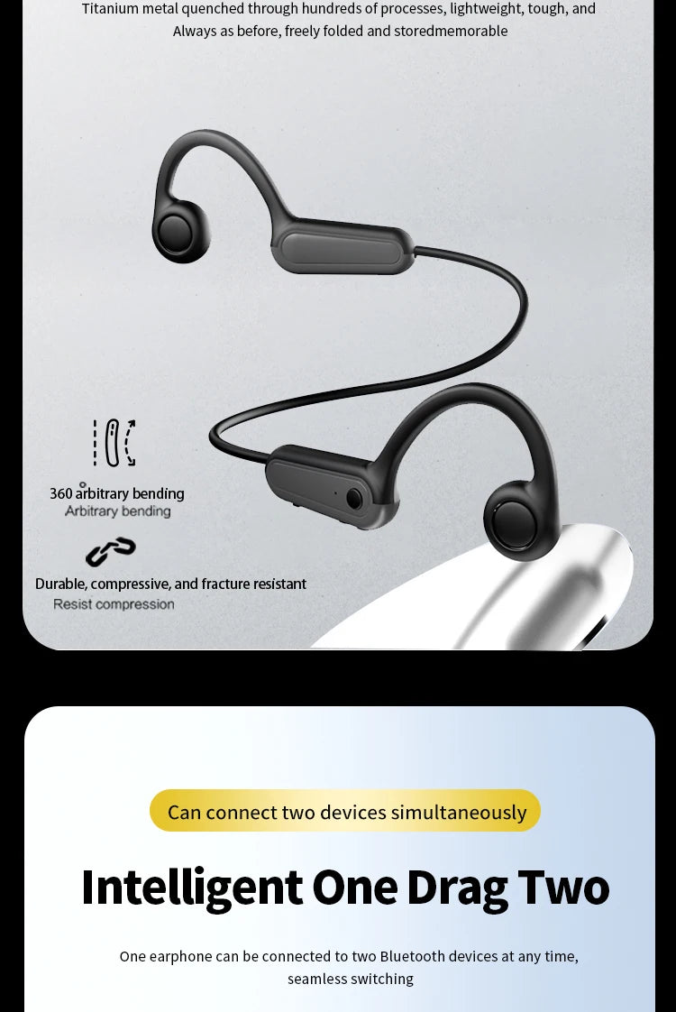 Real Bone Conduction Sport Headphone Wireless Earphone
